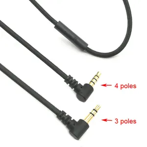 Right Angle 3.5mm TRS to TRRS Patch Cable for Headphone with Mic Control