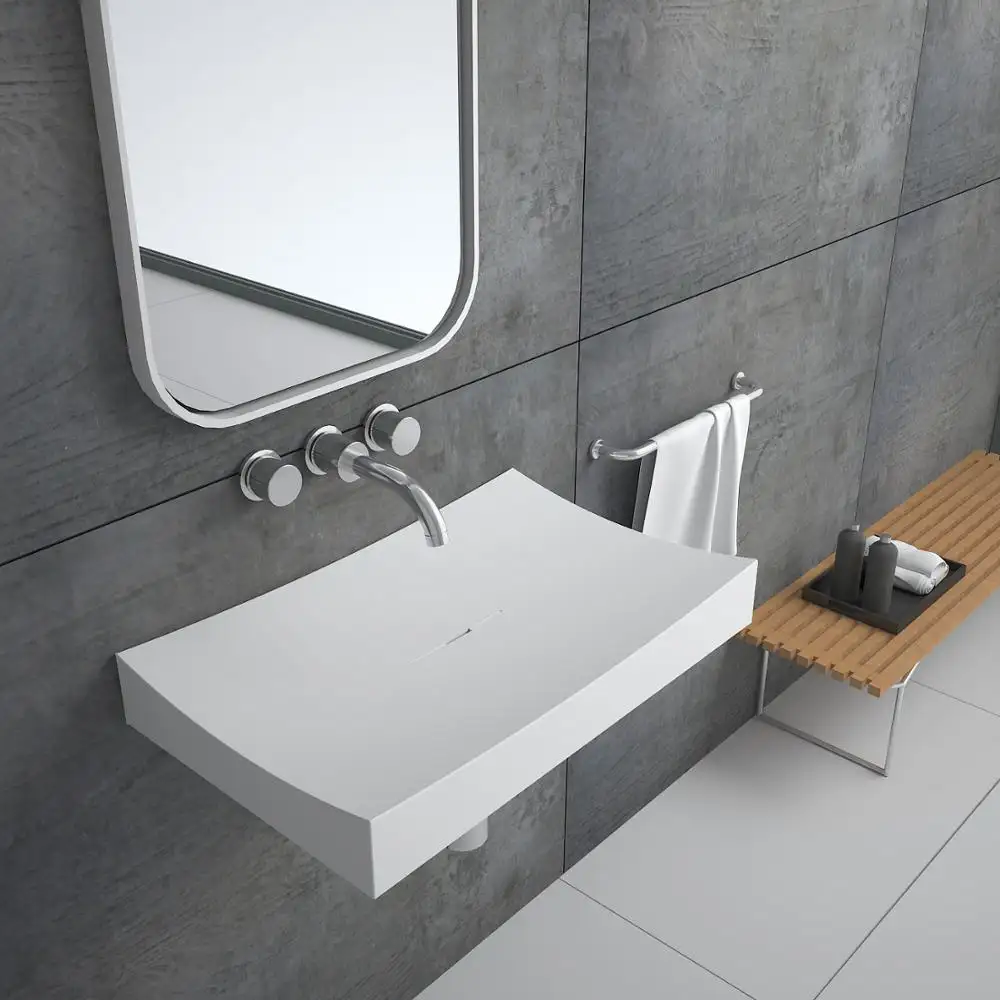 Engineered đá banyo lavabo lavandino bagno bồn rửa chén, tường hằng rửa lưu vực