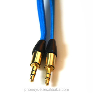 Costumbre plana de nylon trenzado cable aux estéreo de <span class=keywords><strong>3</strong></span>.5mm jack de audio de volumen - Product Image 2