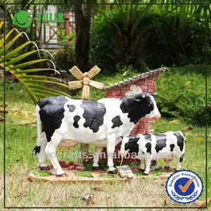 Vaca de resina para decoração de jardim, jardim, animal margarida para venda