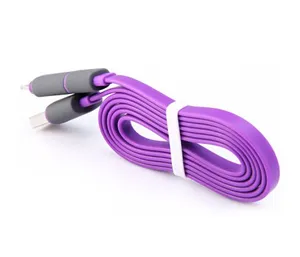 2 em 1 Micro USB Cabo de Carregamento e Transferência De Dados e 8 Pinos adaptador para Samsung Nota4 S4 iPhone 6 6 Plus 5 5S HTC Roxo