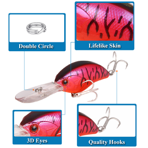 9cm 12g Crankbaits <span class=keywords><strong>esca</strong></span> pesca esche rigide esche da nuoto barca oceano Topwater esche Kit manovella <span class=keywords><strong>per</strong></span> <span class=keywords><strong>trota</strong></span> pesce <span class=keywords><strong>persico</strong></span> - Product Image 5