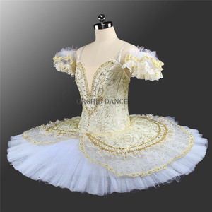 Tutù Professionale Dorato di Alta Qualità Personalizzato per Esibizioni di Danza Classica Femminile - Product Image 2