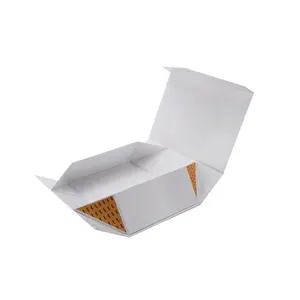 Kotak Hadiah Magnetik Putih Kotak Lipat dengan Kotak Lipat CBM Tanpa Potongan dengan Logo Kustom Magnet