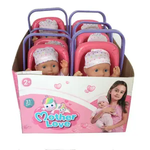 20cm Small Size Kids Cradle Play Baby Doll Toy / Baby Doll with Cradle