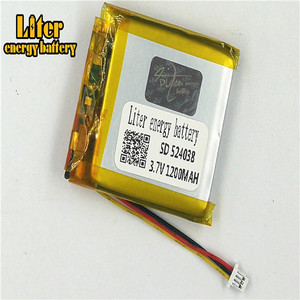 Plug 1,0-3 P 3,7 V 524038 rechargeable 1200 mah lipo battery solar Battery free li-ion battery Battery lithium polymer battery with PCM - Product Image 1