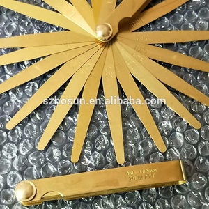 Jauge d'épaisseur non magnétique en laiton 13 lames/ensemble Plage de mesure 0.05 à 1.00mm - Product Image 1