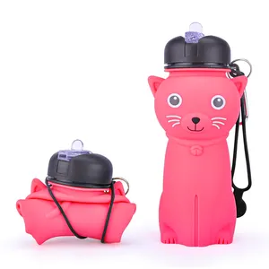 Cute Design Spring Shenzhen Folding H2O 500Ml Cat Water Bottle