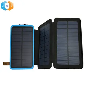 2023 Custom Foldable Solar Panel Charger, Backpack Hanging 8000mah Solar Charger Panel Charger, LED Flashlight Solar Charger