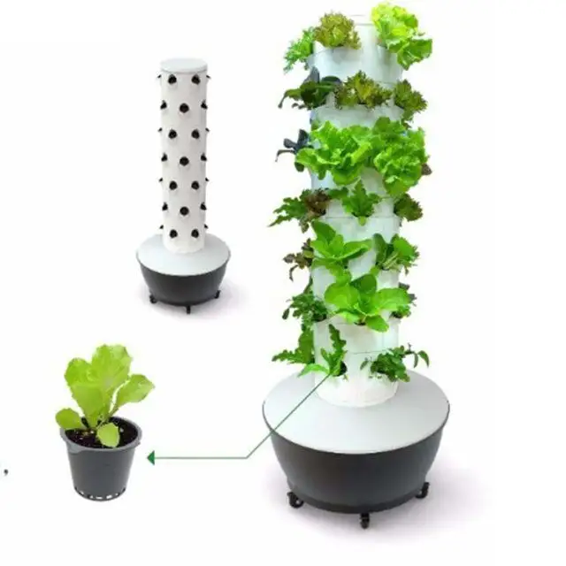 Пластиковая Вертикальная башня для гидропоники для посадки овощей, автоматический полив, гидропонная башня, садовое оборудование