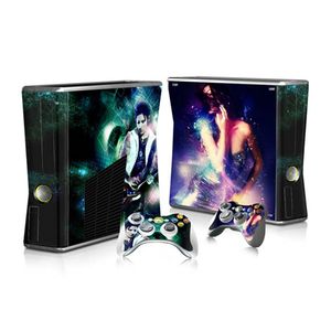 Fabriek Prijs Skin sticker voor Xbox 360 slim Console en 2 Controllers vinyl decal