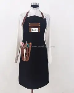 Delantal de <span class=keywords><strong>barbero</strong></span> de mezclilla personalizado con bolsillo de cuero - Product Image 1
