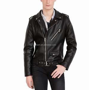 Veste en <span class=keywords><strong>cuir</strong></span> sur mesure OEM Veste en <span class=keywords><strong>cuir</strong></span> noir de <span class=keywords><strong>moto</strong></span> faite à la main à vendre par Men's Wear - Product Image 4