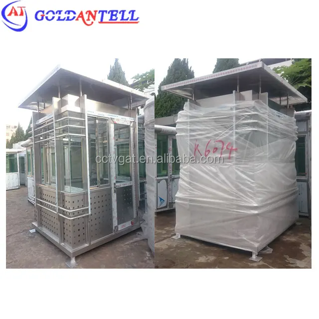High tech quality 2 people inside space steel security kiosks guard house by Punching art manufacture