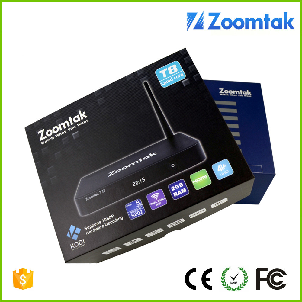Zoomtak T8 Quad Core Android TV Box 4.4 Amlogic S802 con KODI 15.2