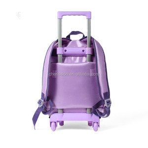 Filles adolescentes sac à dos chariot roue de <span class=keywords><strong>bagage</strong></span> de sac de chariot à école - Product Image 3