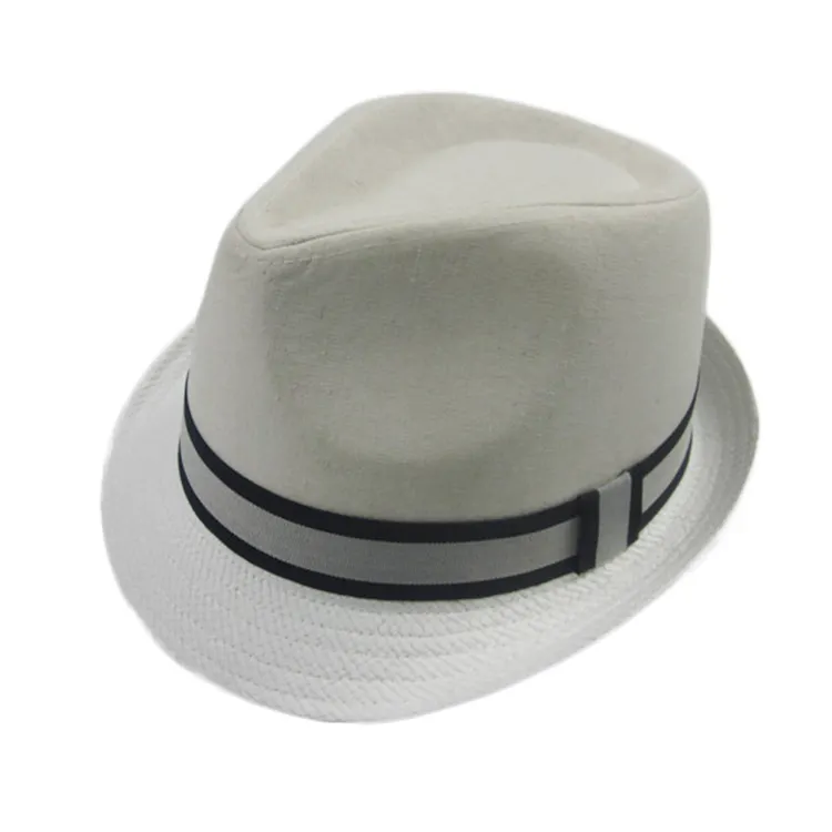 Hats Manufacture Custom Design 100% Cotton Fedora Panama Paper Straw Hat with Paper Brim