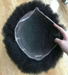 Toupet afro bouclée pour hommes, couleur noir cassé, qualité supérieure, prix d'usine