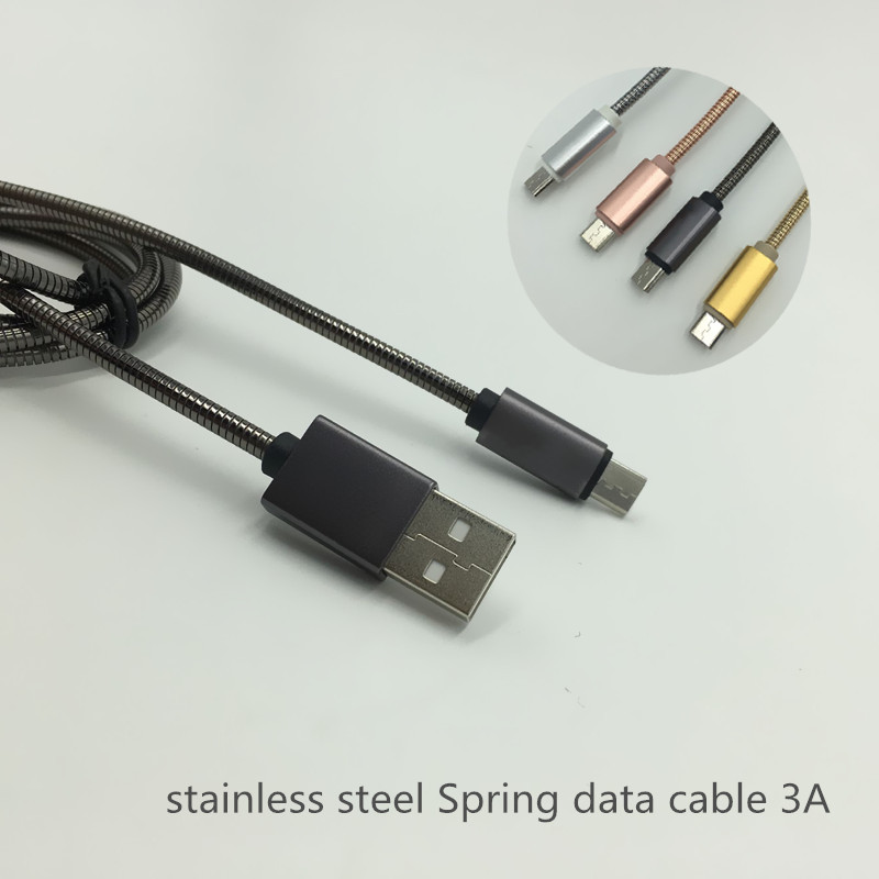 Быстрая зарядка алюминиевого сплава нержавеющей стали весной Micro USB кабель