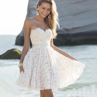 Robe de mariée courte en dentelle de plage pour filles de Suzhou