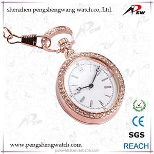 ساعة جيب مع IP سلسلة ذهبية وردية ساعات يد مرصعة بالألماس - Product Image 2