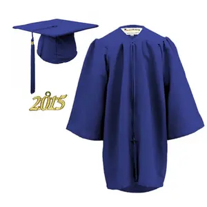 Wholesale Preschool Navy Blue Shiny Kid Graduation Gown