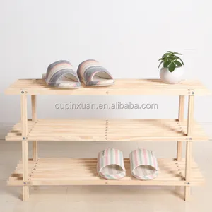 Naturale cinese abete in legno scarpiera, a buon mercato all'ingrosso display scarpa rack