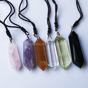 Mặt Dây Chuyền Đá Pha Lê Thạch Anh Chấm Dứt Đôi Sáu Mặt Tự Nhiên Dropship - Product Image 6