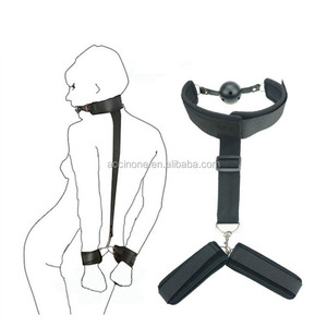 Bdsm Silicone Opening <strong>Mouth</strong> <strong>Gag</strong> Ball with Wrist Hand Cuffs Flirting Toys Bondage Slave Belt, Fetish <strong>Sex</strong> Products for Women