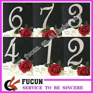 1set Top vendita forniture per feste 12cm di cristallo con strass numero Topper torta di compleanno Topper torta Topper - Product Image 4