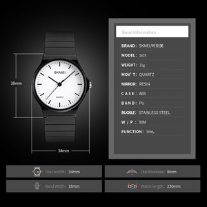 Skmei — montre à quartz classique pour femmes, simple, personnalisée, <span class=keywords><strong>30m</strong></span>, résistante à l'eau, accessoire d'extérieur, 1419 - Product Image 6