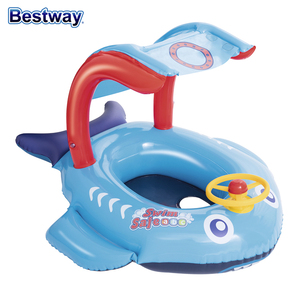 Jouets <span class=keywords><strong>de</strong></span> l'eau Gonflable Bébé Siège Float Enfants Nager Bateau Avec Pare-Soleil - Product Image 3