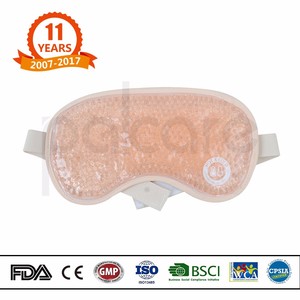 Máscara de ojo del sueño del gel del forro de la <span class=keywords><strong>tela</strong></span> de seda de la compresa fría caliente de encargo al por mayor - Product Image 4