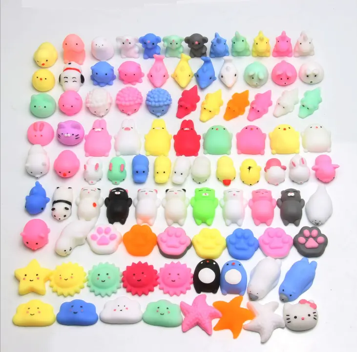 New Products Wholesale Silicone kawaii mini Mochi Squishy flashing bubble colorful Anti Stress ball Toys