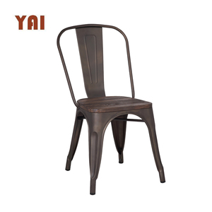 Chaise de café empilable en métal, acier industriel, salle d'attente, salle à manger, côté vintage, cadre de jardin, rétro, <span class=keywords><strong>restaurant</strong></span>, salle à manger, meubles en fer - Product Image 6