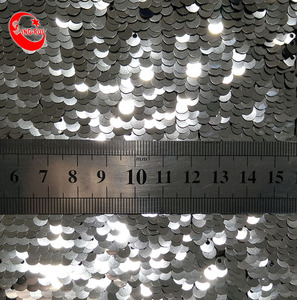 Vente en Gros de Tissus à Paillettes Épaisses Brillant de Luxe pas Cher Séquence Grand Flip <span class=keywords><strong>Blanc</strong></span> Rouge Ombre Tissu à Paillettes Rose Réversible - Product Image 6