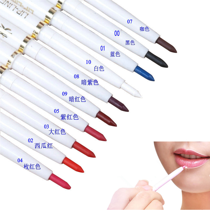 Лидер продаж 2017, профессиональные карандаши Lipliner, водостойкая ручка для губ, 10 цветов