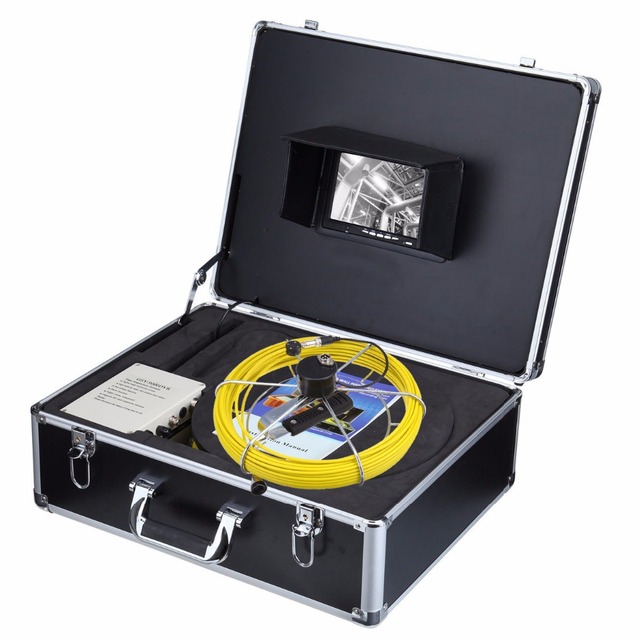 Waterproof 7" Monitor 20M Sewer Pipe Drain Inspection Camera System With 23MM Camera Head