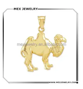 Pingente de prata esterlina 925 pura, prata amarela deserto ouro bactrian camel charme animal tema pingente para colar jóias