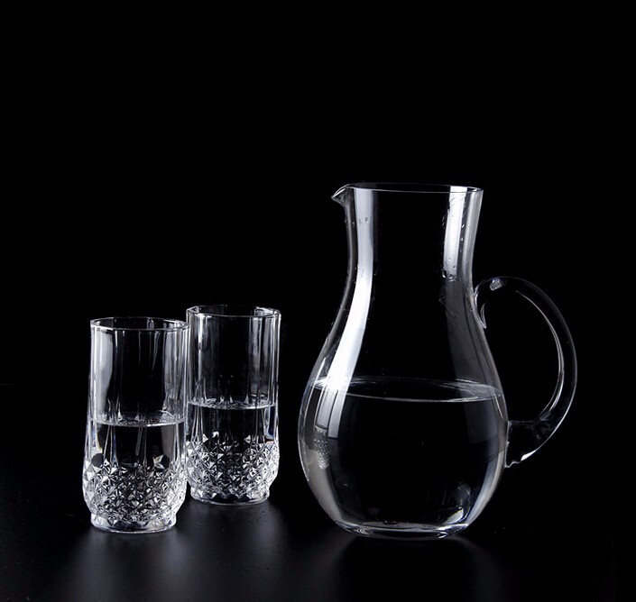 Clear Glass Jug Transparent Glass Pitcher Water Juice Drinking Jug