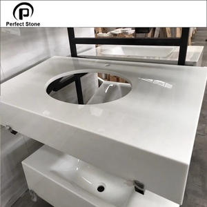 Bianco puro Pietra Nano di Vetro Piano di Lavoro E <span class=keywords><strong>Bagno</strong></span> Parte Superiore di Vanità - Product Image 3
