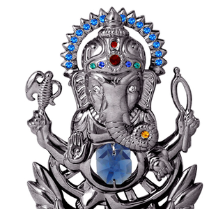 Figura de Cristal Chapada en Metal de Alta Calidad de Crystocraft, Estatua del Señor Ganesha Decorada con Cristales de Corte Brillante, Religiosa India - Product Image 2