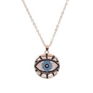 Promotion <span class=keywords><strong>oeil</strong></span> <span class=keywords><strong>turc</strong></span> gravé rond pièce pendentif plaqué or pavé cz <span class=keywords><strong>oeil</strong></span> collier - Product Image 2