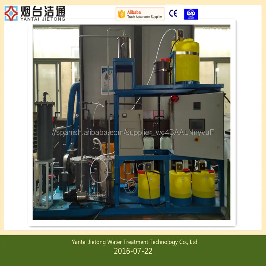 Electrólisis del agua salada 1 kg/h generador de gas cloro en línea