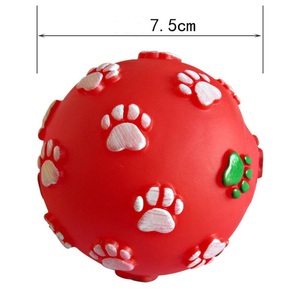 Prodotti interattivi per la riproduzione di animali domestici stampa zampa in vinile squeaky cane palla giocattolo per la casa cane masticare i prodotti per animali domestici - Product Image 3