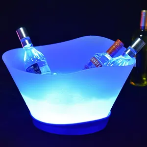 Factory Price Champagne Wine Acrylic Illuminated Plastic Led Ice Bucket Chest Cooler