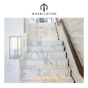 Nuovo disegno ispirazione pietra naturale marmo bianco marmo scale scale