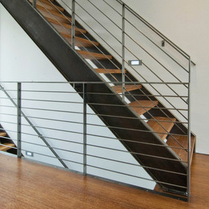 Venta caliente interiores barandilla de vidrio sin marco de goma de hierro <span class=keywords><strong>escalera</strong></span> <span class=keywords><strong>recta</strong></span> - Product Image 3