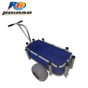 100KG Load Capacity Aluminium Beach Fishing Cart With 2 Balloon Wheels