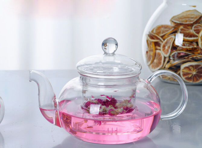 Heat Resistant Glass Tea Pot Flower Tea Set Pure kettle Coffee Teapot With Infuser (1400ML )